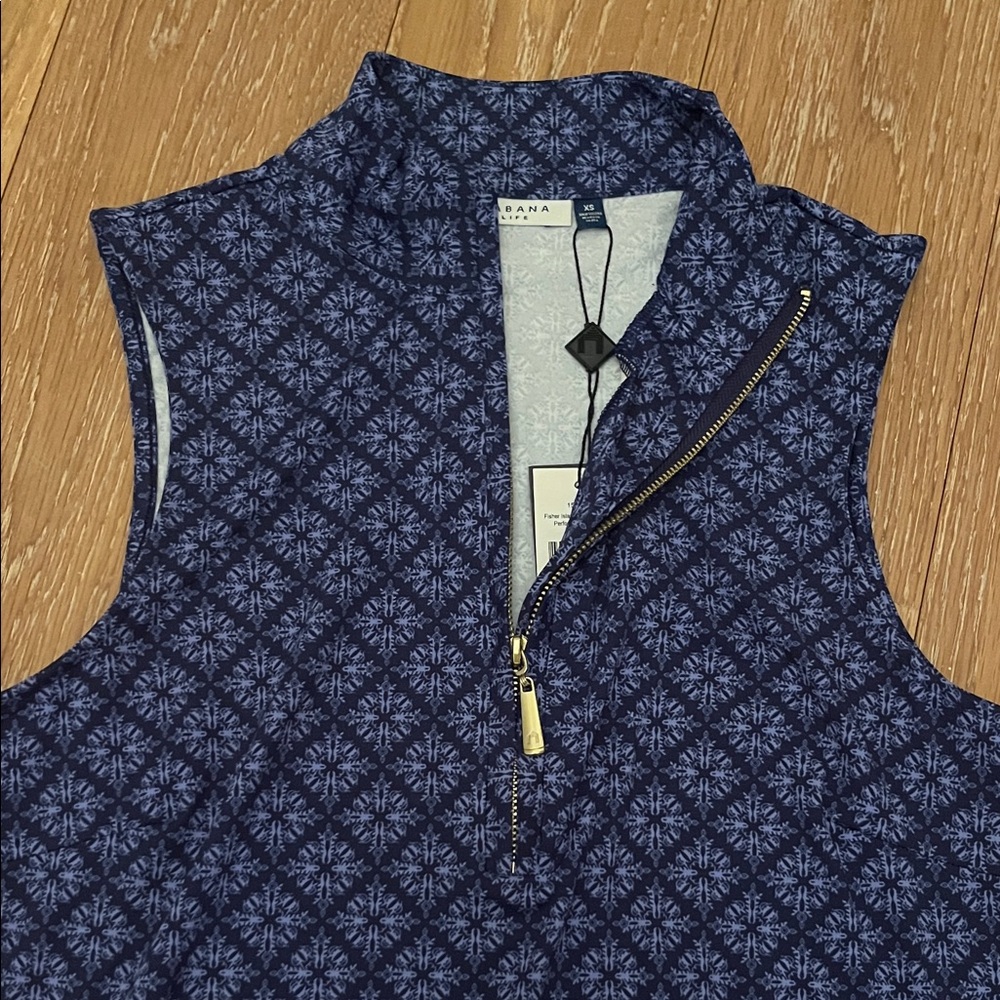 NWT Cabana Life Fisher Island- Blue Sleeveless Performance Zip Dress. UPF 50 - Picture 3 of 7